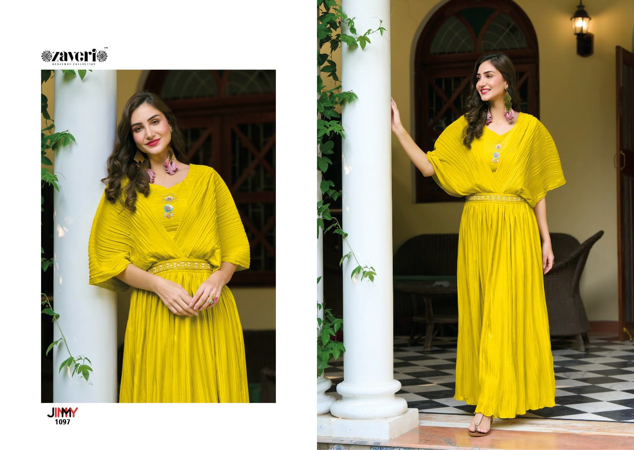 Zaveri Jimmy Stylish Designer Heavy Wholesale Party Wear Kurtis
